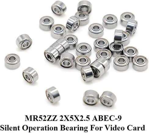 10 قطع MR52ZZ تحمل 2X5X2.5mm ABEC-9 مصغرة بطاقة الرسومات مروحة استبدال الصامت in Kuwait