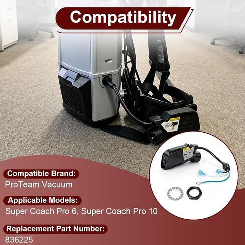 836225 Switch Box for ProTeam Super Coach Pro 6 & 10 | Full Assembly Replacement, Includes Tightening Nut, Power Control Component, Commercial Backpack Vacuum Parts, Easy Fix in Kuwait