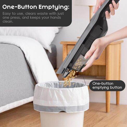 Cordless Handheld Vacuum, Lightweight Portable Hand Vacuum Cleaner with LED Light,Rechargeable Hand Held Vacuum with One-Touch Empty, Powerful Suction for Office, Home,Car,Gray in Kuwait