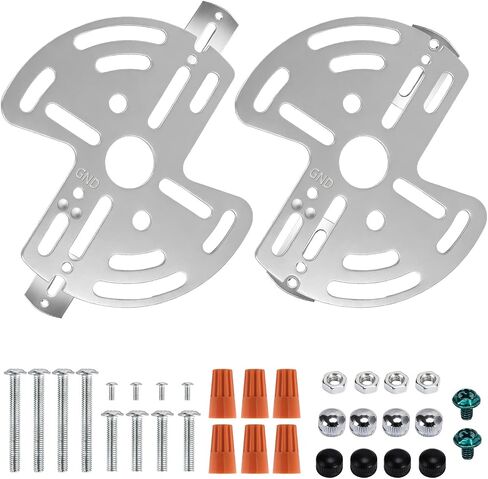KC&KST 2 Pack Universal Light Fixture Mounting Bracket, 4 Inch Steel Round Crossbar with Screws & Nuts - for Ceiling Lights, Wall Sconces, Pendant, Chandelier, Vanity Light Installation (Style 5-2PC) in Kuwait