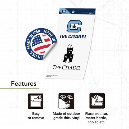 ملصق صبار الصحراء كلية القلعة العسكرية بكارولينا الجنوبية ملصق Citadel Bulldogs ملصق من الفينيل لزجاجة مياه الكمبيوتر المحمول ورقة قصاصات السيارة (مجموعة 4 بوصة V2) in Kuwait