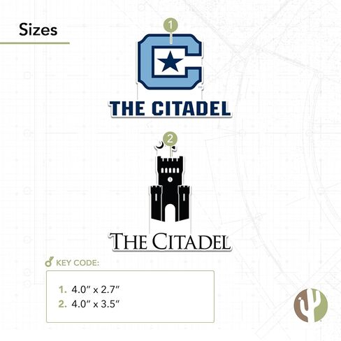 ملصق صبار الصحراء كلية القلعة العسكرية بكارولينا الجنوبية ملصق Citadel Bulldogs ملصق من الفينيل لزجاجة مياه الكمبيوتر المحمول ورقة قصاصات السيارة (مجموعة 4 بوصة V2) in Kuwait