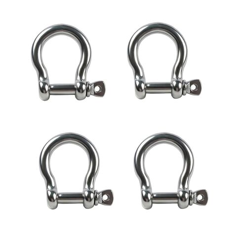 Stainless Steel Release Screw Buckle 1/4 inch M6 Heavy-Duty U-Shaped D-Ring, Used for Off-Road Operations of Wire Cable Rigging 4 Pcs Shackles in Kuwait