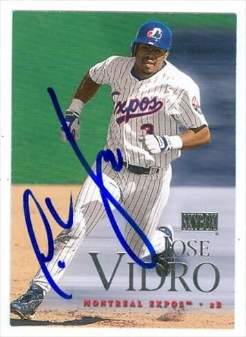 Autograph Warehouse 39960 Jose Vidro Autographed Baseball Card Montreal Expos 2000 Skybox No. 186 in Kuwait