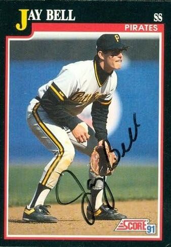 مستودع التوقيعات 46363 جاي بيل بطاقة البيسبول الموقعة بيتسبرغ بايرتس 1991 النتيجة رقم 323 in Kuwait