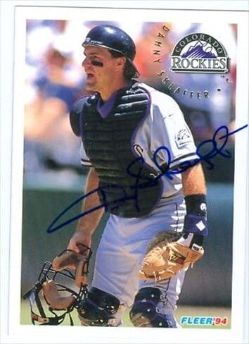 Autograph Warehouse 40693 Danny Sheaffer Autographed Baseball Card Colorado Rockies 1994 Fleer No. 454 in Kuwait