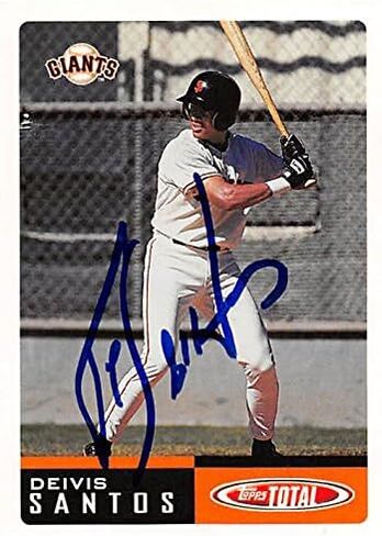 189764 San Francisco Giants Ft 2002 Topps Total No. 836 Deivis Santos Autographed Baseball Card in Kuwait