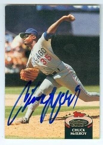 Autograph 158370 Chicago Cubs 1992 Topps Stadium Club No. 474 Chuck Mcelroy Autographed Baseball Card in Kuwait