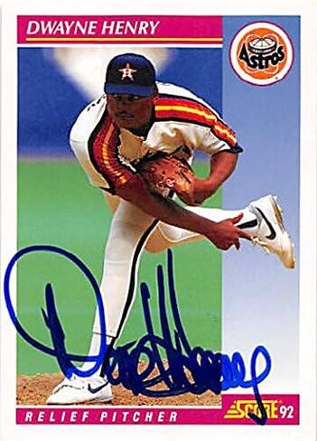 Autograph 122314 Houston Astros 1992 Score No. 204 Dwayne Henry Autographed Baseball Card in Kuwait