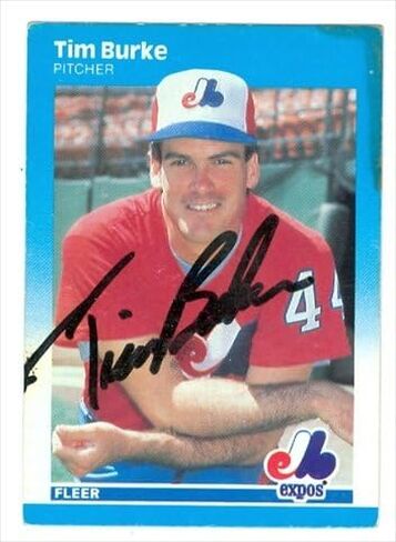 مستودع التوقيعات 38281 بطاقة بيسبول موقعة من تيم بيرك Montreal Expos 1987 Fleer رقم 315 in Kuwait