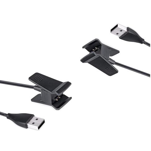 2 Pcs Black Charger Compatible for Fitbit Alta, Replacement USB Charging Cable Clip for Fitbit Alta Fitness Tracker 100cm / 3.3ft Arm and Wristband Technology, Charging Cables Accessories in Kuwait