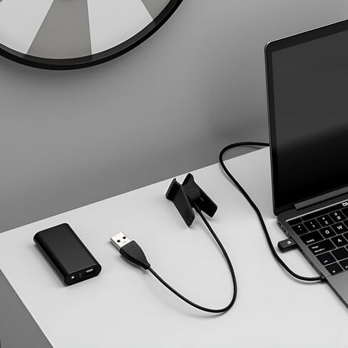 2 Pcs Black Charger Compatible for Fitbit Alta, Replacement USB Charging Cable Clip for Fitbit Alta Fitness Tracker 100cm / 3.3ft Arm and Wristband Technology, Charging Cables Accessories in Kuwait