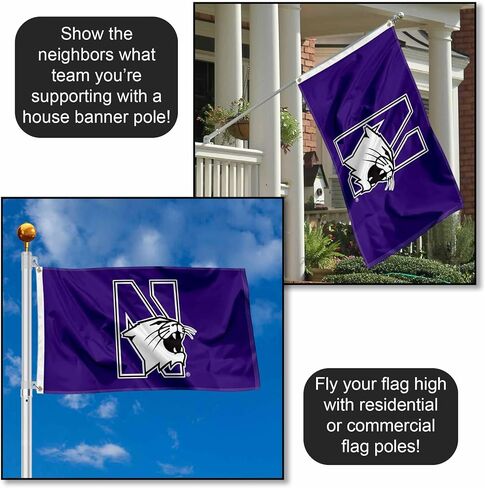 شعار Northwestern Wildcats بحلقة معدنية مقاس 3×5 in Kuwait