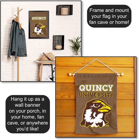Quincy Hawks Wordmark Logo Garden Banner Flag in Kuwait