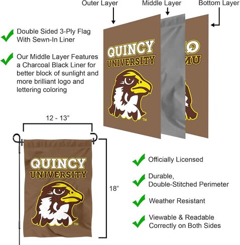 Quincy Hawks Wordmark Logo Garden Banner Flag in Kuwait