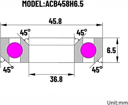 1 قطعة ACB458H6.5 سماعة تحمل 36.8*45. 6. مم 45 درجة * 45 درجة دراجة الجبهة السلطانية كم ACB3039 دراجة هوائية جبلية in Kuwait