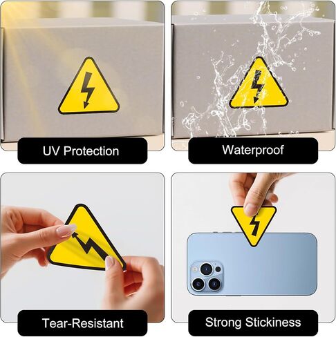 500 PCS Triangle Electrical Shock Hazard Risk Warning Labels 2 Inches Danger High Voltage Warning Stickers in Saudi Arabia