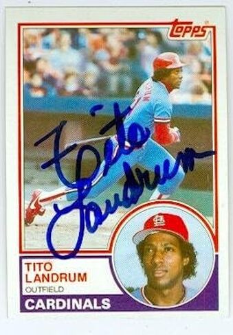 Autograph 222998 St Louis Cardinals 1983 Topps No. 337 Tito Landrum Autographed Baseball Card in Kuwait