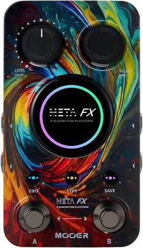 MOOER Meta FX Stereo Delay Reverb Mod Effects Peal 3 في 1 1.28 بوصة شاشة لمس ملونة Tempo 100 موقع محدد مسبقًا ممارسة سماعة الرأس الصامتة in Kuwait