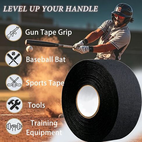 Tactical Grip Tape,1.5 Inch x 65 FT Strong Adhesive Gun Griptape,Multipurpose Non-Slip Tactical Wrap Tape for Guns,Handgun, Rifle, Hockey, Bats, Rackets, Pullup Bars, Tools & Sport Handles in Saudi Arabia