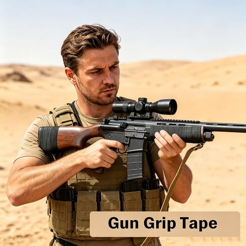 Tactical Grip Tape,1.5 Inch x 65 FT Strong Adhesive Gun Griptape,Multipurpose Non-Slip Tactical Wrap Tape for Guns,Handgun, Rifle, Hockey, Bats, Rackets, Pullup Bars, Tools & Sport Handles in Saudi Arabia