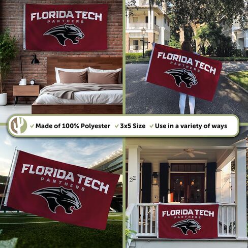 Desert Cactus Florida Institute of Technology FIT Flag - 3 x 5 Feet Panthers Banner, Indoor/Outdoor Durable Fabric, 100% Polyester Design (Style A) in Saudi Arabia
