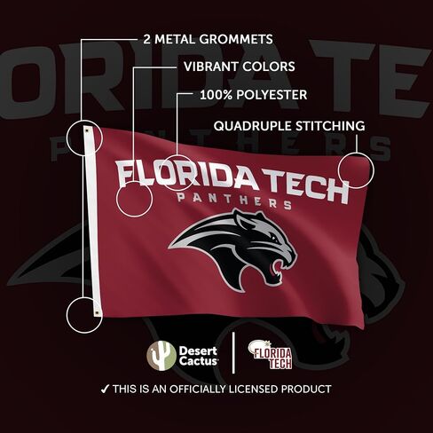 Desert Cactus Florida Institute of Technology FIT Flag - 3 x 5 Feet Panthers Banner, Indoor/Outdoor Durable Fabric, 100% Polyester Design (Style A) in Saudi Arabia