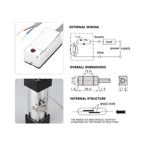 CS1-U Magnetic Sensor Switch, DC AC 5V- 240V Magnetic Switch Sensor, Magnetic Sensor Switch for Pneumatic Cylinder SU, SC, SI, MAL, MA, Magnetic Switch in Kuwait
