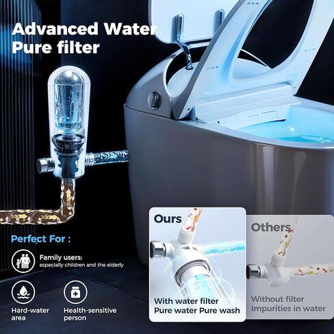 Smart Toilet with Bidet built in, Bidet Toilet with Water Filtration, Pump assisted, Auto Open/Close/Flush, Blackout Flush, Nano Self-Cleaning Glaze, Auto Deodorizer, ADA Comfort Height in Kuwait