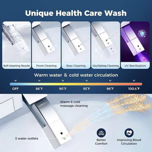 Smart Toilet with Bidet built in, Bidet Toilet with Water Filtration, Pump assisted, Auto Open/Close/Flush, Blackout Flush, Nano Self-Cleaning Glaze, Auto Deodorizer, ADA Comfort Height in Kuwait
