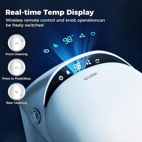 Smart Toilet with Bidet built in, Bidet Toilet with Water Filtration, Pump assisted, Auto Open/Close/Flush, Blackout Flush, Nano Self-Cleaning Glaze, Auto Deodorizer, ADA Comfort Height in Kuwait