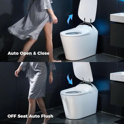 Smart Toilet with Bidet built in, Bidet Toilet with Water Filtration, Pump assisted, Auto Open/Close/Flush, Blackout Flush, Nano Self-Cleaning Glaze, Auto Deodorizer, ADA Comfort Height in Kuwait