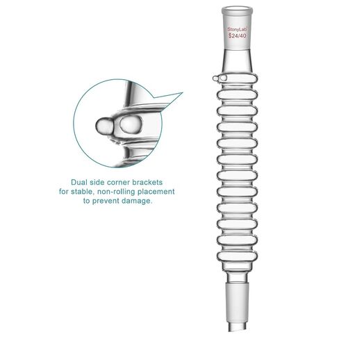 stonylab Air Condenser, Waterless, 200 mm Effective Length, Borosilicate Glass Reflux Condenser with 24/40 Standard Joint, Max. OD 42mm, Laboratory Condensation Tube for Distillation Experiment in Kuwait