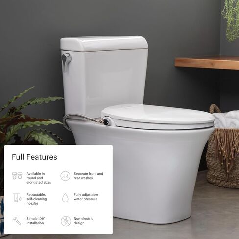 مقعد المرحاض Brondell، بيديه غير كهربائي Swash Ecoseat S101-EW، ممدود، أبيض + حزمة بيديت السفر المحمولة GoSpa GS-70 in Kuwait