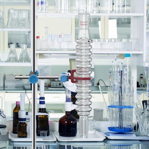 stonylab Air Condenser, Waterless, 200 mm Effective Length, Borosilicate Glass Reflux Condenser with 24/40 Standard Joint, Max. OD 42mm, Laboratory Condensation Tube for Distillation Experiment in Kuwait