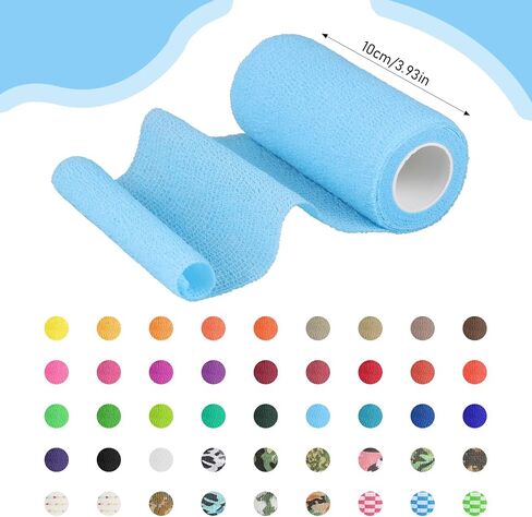 45 Pack Self Adhesive Bandage Wrap, 4" x 5 Yards Cohesive Bandage Elastic Wrap Bandages Tape Non Woven for Sports, Wrist, Ankle and Vet Wrap, Grip Tape (Multi Colors) in Kuwait