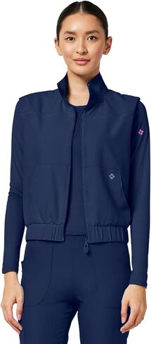 Med Couture LUMA Scrub Vest for Women Collared Zip Front Missy Fit in Kuwait