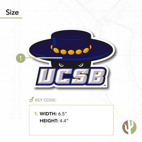 Desert Cactus University of California Santa Barbara Sticker UCSB Gauchos Vinyl Decal Laptop Water Bottle Car Scrapbook (IND 001) in Kuwait