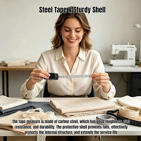 شريط قياس صغير على شكل إطار 40 بوصة / 1 متر - مسطرة فولاذية قابلة للسحب بمقياس مزدوج (إمبراطوري ومتري) مع سلسلة مفاتيح - شريط قياس محمول للخياطة، والحرف اليدوية، وأساسيات المنزل والخارج in Kuwait