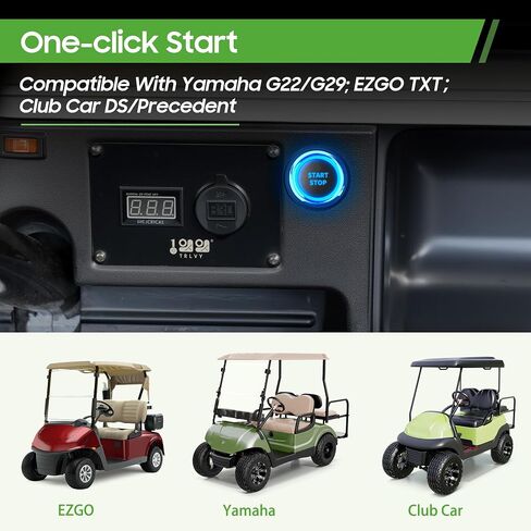 10L0L Golf Cart One-Click Start Ignition Switch Compatible for 20-72V Yamaha G22 / G29, Club Car DS/Precedent, EZGO TXT Models, Remote Keyless Access Golf Accessories in Kuwait