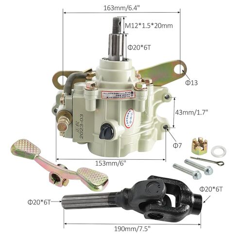 ناقل الحركة العكسي مع عمود محرك 6T 16.7 بوصة وحالة تفاضلية لمحرك أفقي 110cc 125cc 150cc ATV UTV Go Kart Buggy محرك عمود عربة الجولف الرباعي in Kuwait