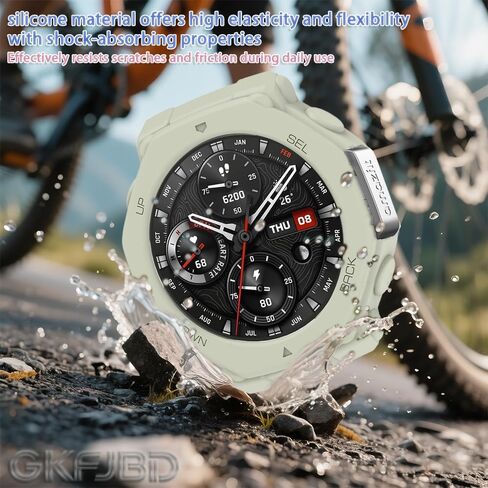 Compatible for Amazfit T-Rex 3 Screen Protector & Case, HD Tempered Glass Protective Film & Silicone Soft Cases (Pack of 3+2) in Kuwait