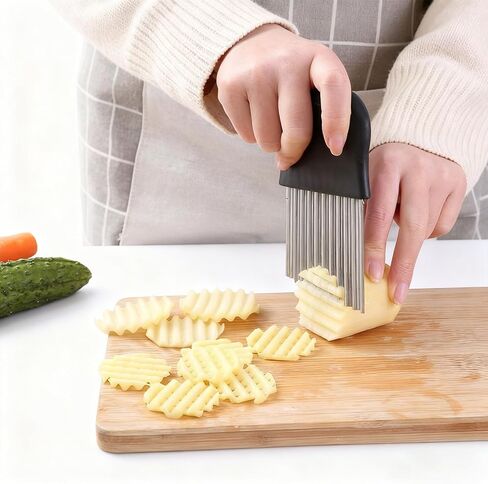 Crinkle Cutter,Stainless Steel Cutter,Crinkle Cutter for Veggies Fry Waffle Potato Onion in Kuwait