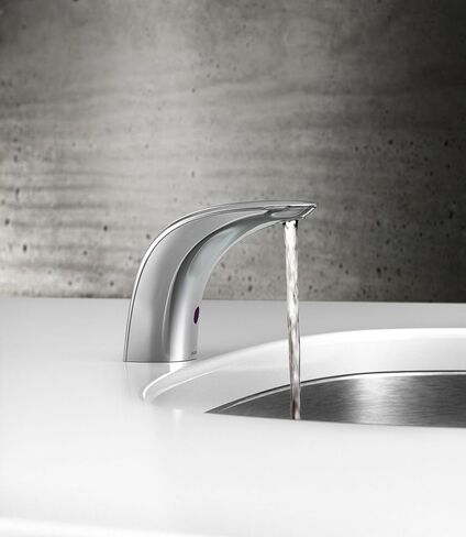 Moen M-Power Chrome تجاري بدون لمس بدون استخدام اليدين، يعمل بمستشعر واحد يعمل بالبطارية، صنبور غير مختلط، 8553 in Kuwait