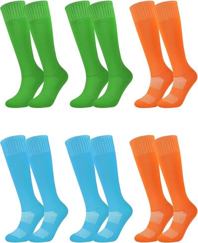 Soccer Baseball Softball Football Socks, 6-Pack Boys Athletic Knee High Sport Socks for Youth Kids Ages 5-15 in Kuwait