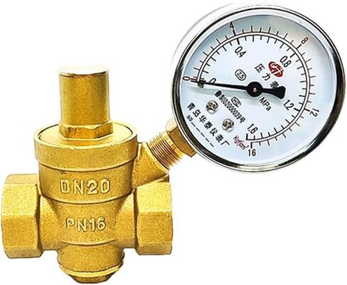 1/2" 3/4" 1" 2" Brass Water Pressure Reducing Maintaining Valve DN15/DN20/DN25/DN32 Regulator Adjustable Valve Gauge(36893,Valve with Gauge) in Kuwait