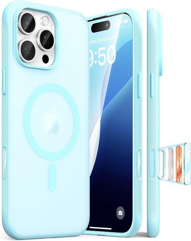 حافظة Maledan Sky Blue لهاتف iPhone Air 6.5 بوصة (2025) مع التحكم في الكاميرا، متوافقة مع حافظة مغناطيسية Magsafe رفيعة مضادة للانزلاق ومضادة للصدمات وغطاء هاتف حماية عسكرية لملحقات Apple iPhone Air in Kuwait