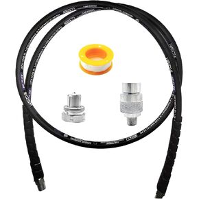 6 '10150psi خرطوم هيدروليكي عالي الضغط 3/8 "NPT مجموعة خرطوم هيدروليكي، 1/4" ID x 6ft (أسود، 6' 10150 PSI 3/8") in Kuwait