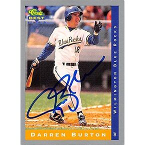 211659 Kansas City Royals Ft 1993 Classic Best No. 99 Darren Burton Autographed Baseball Card in Saudi Arabia