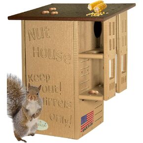 JCS Wildlife Blue & Gray صندوق تعشيش بيت السنجاب النهائي - ملعب مثالي ومنزل لسناجبك - صندوق تعشيش السنجاب - صنع في الولايات المتحدة الأمريكية in Kuwait